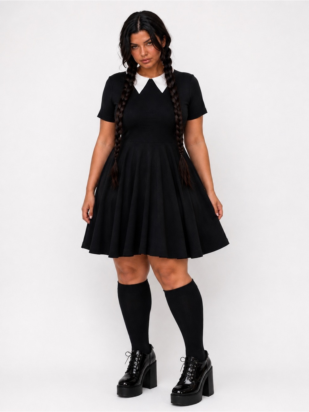 TORRID Halloween Black Collared Skater Dress